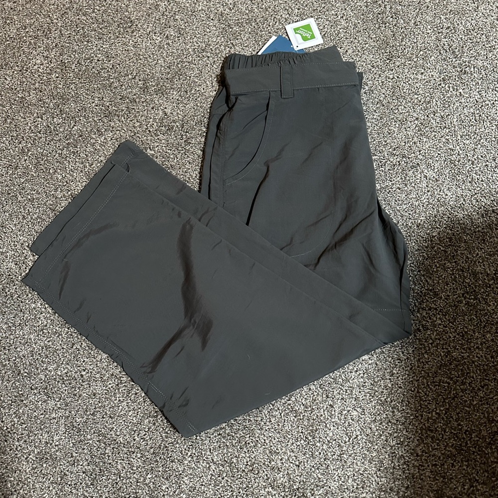 White Sierra Nylon Zip Off Convertible Hiking Pants Shorts Womens L Gray NEW